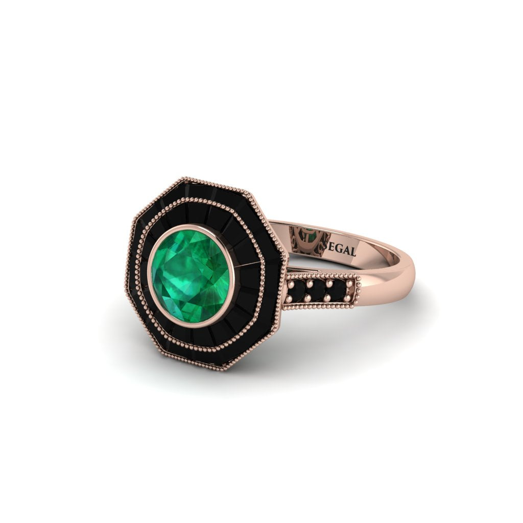 Emerald Radiant Majesty Engagement Ring - Francesca No. 35