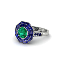 Emerald Radiant Majesty Engagement Ring - Francesca No. 66 image 1