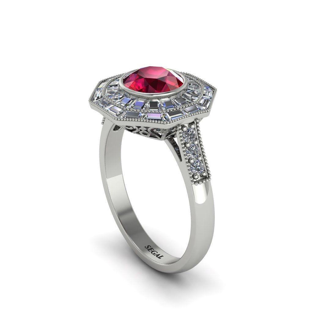 Ruby Radiant Majesty Engagement Ring - Francesca No. 12