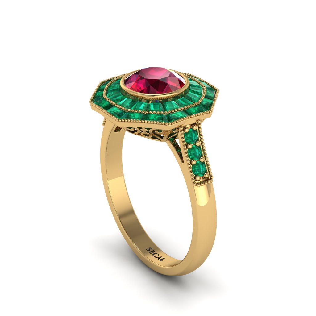 Ruby Radiant Majesty Engagement Ring - Francesca No. 25