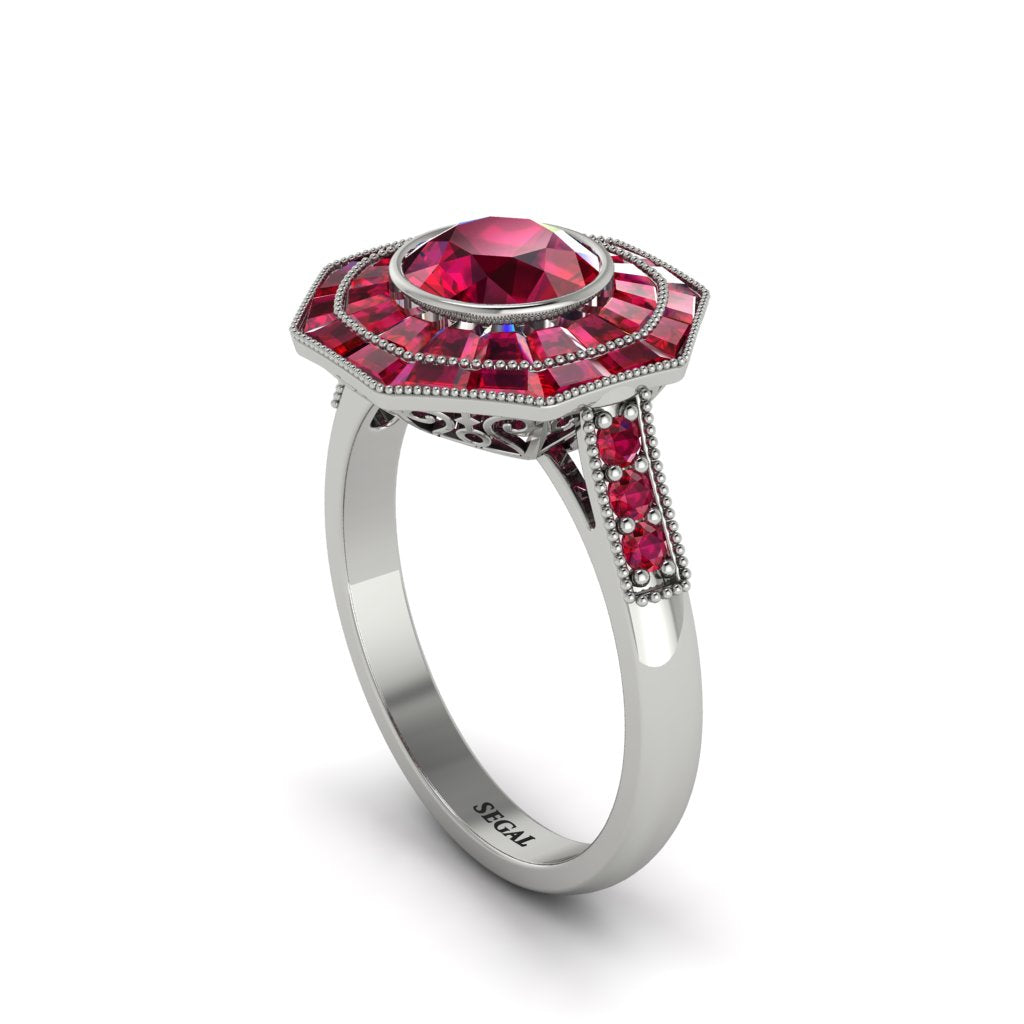 Ruby Radiant Majesty Engagement Ring - Francesca No. 57