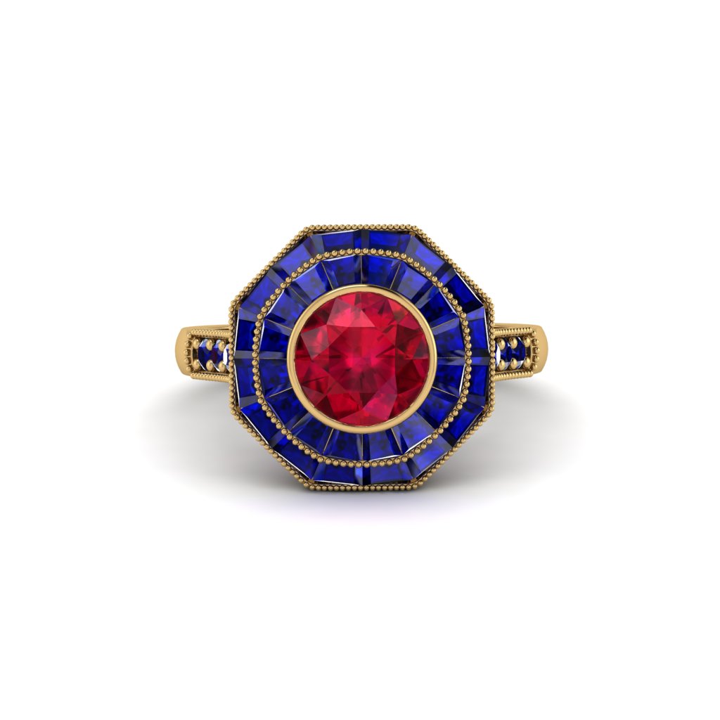 Ruby Radiant Majesty Engagement Ring - Francesca No. 70