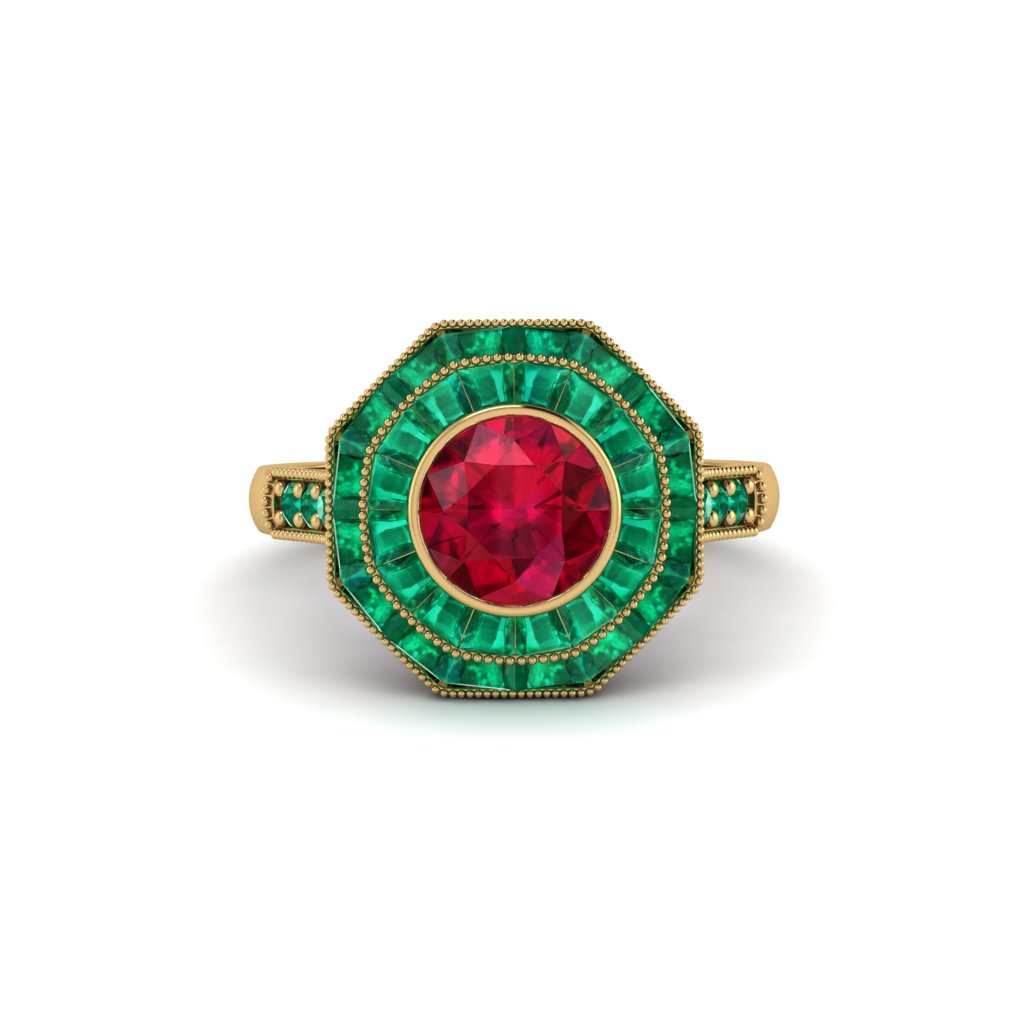 Ruby Radiant Majesty Engagement Ring - Francesca No. 25