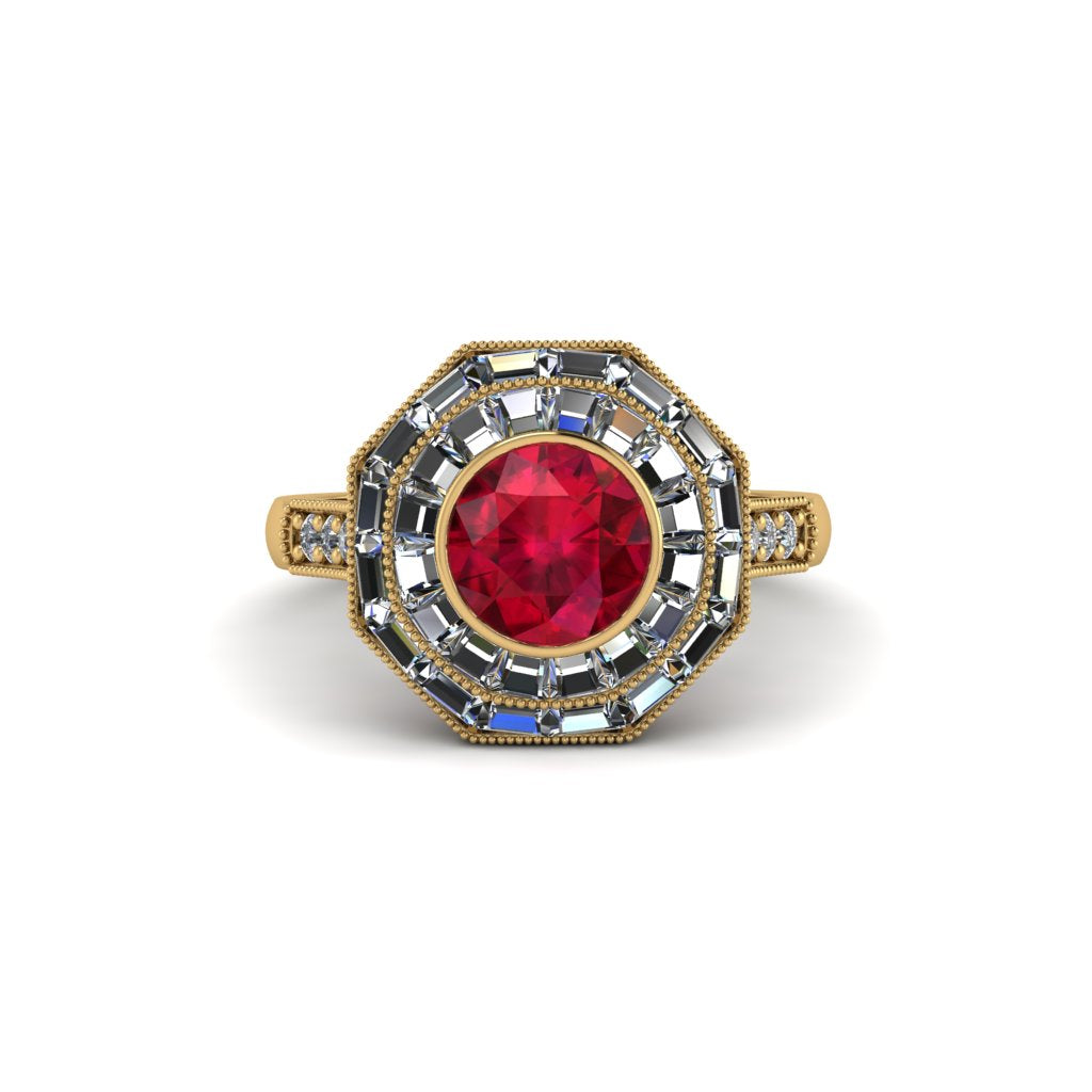 Ruby Radiant Majesty Engagement Ring - Francesca No. 10