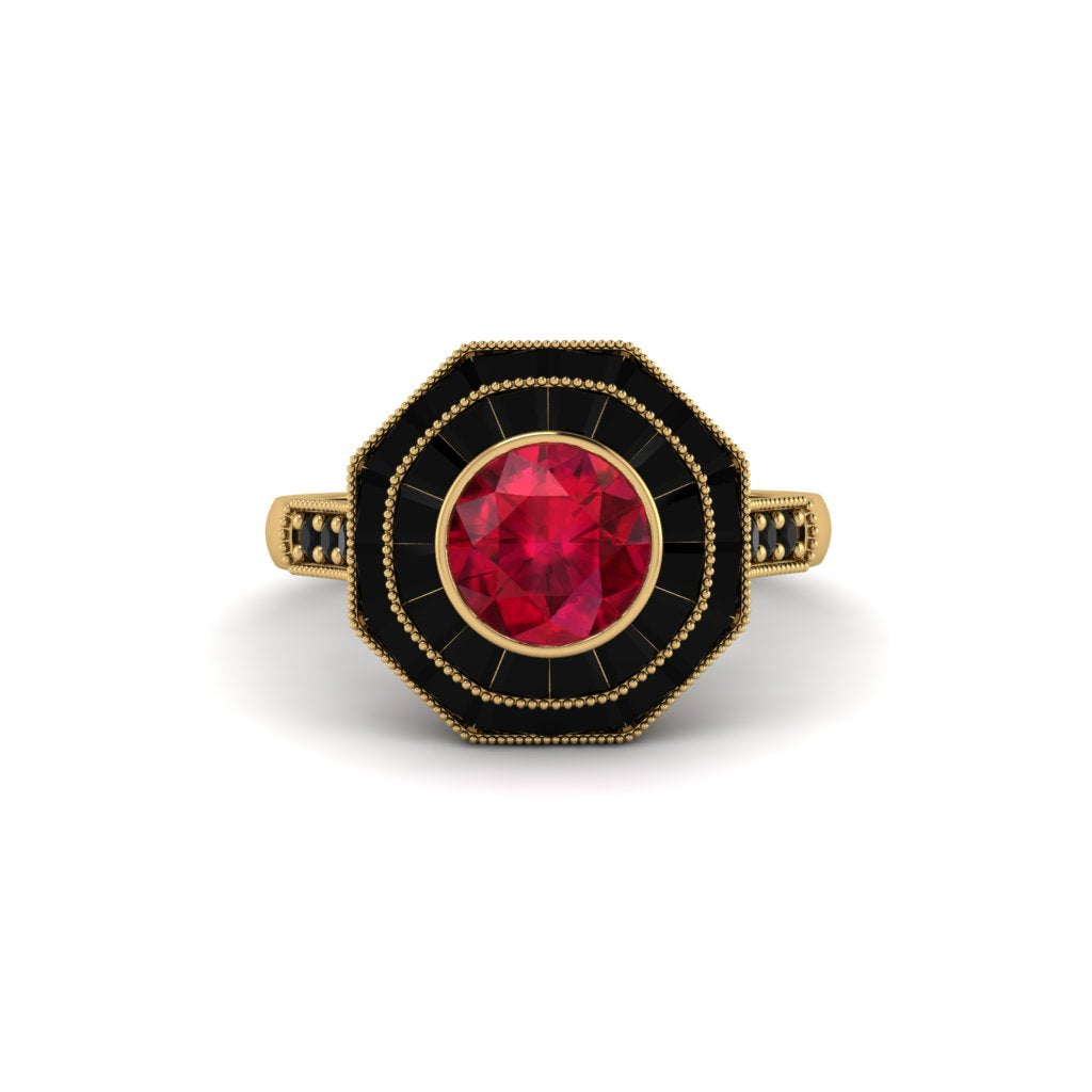 Ruby Radiant Majesty Engagement Ring - Francesca No. 40