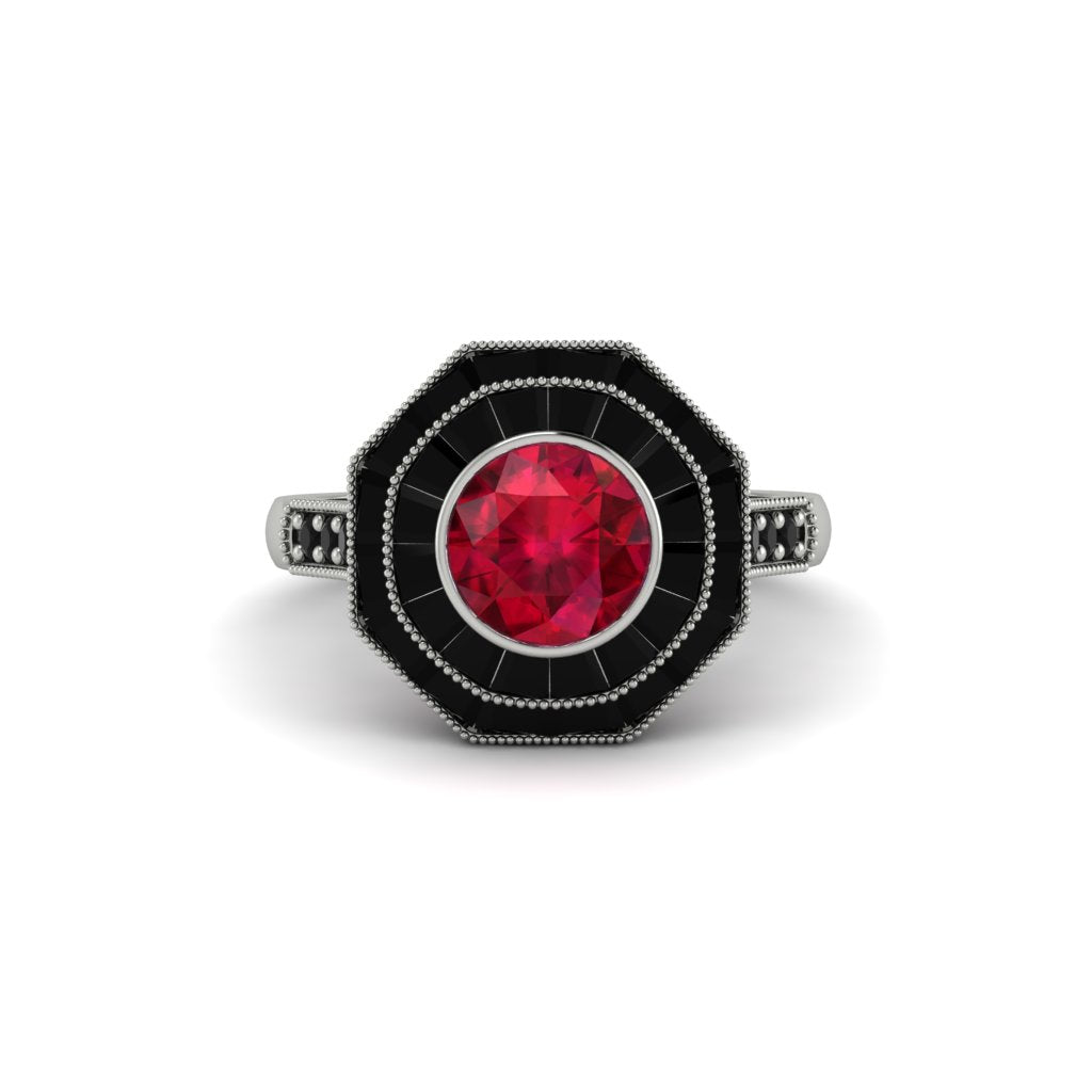 Ruby Radiant Majesty Engagement Ring - Francesca No. 42
