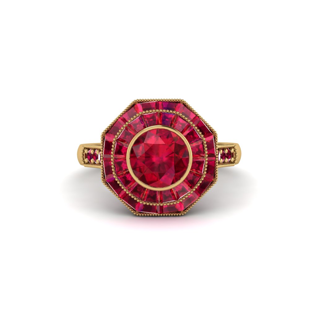 Ruby Radiant Majesty Engagement Ring - Francesca No. 55