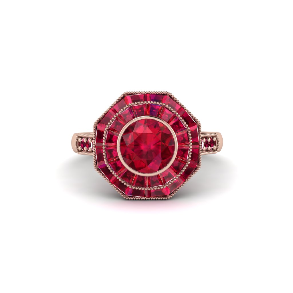 Ruby Radiant Majesty Engagement Ring - Francesca No. 56