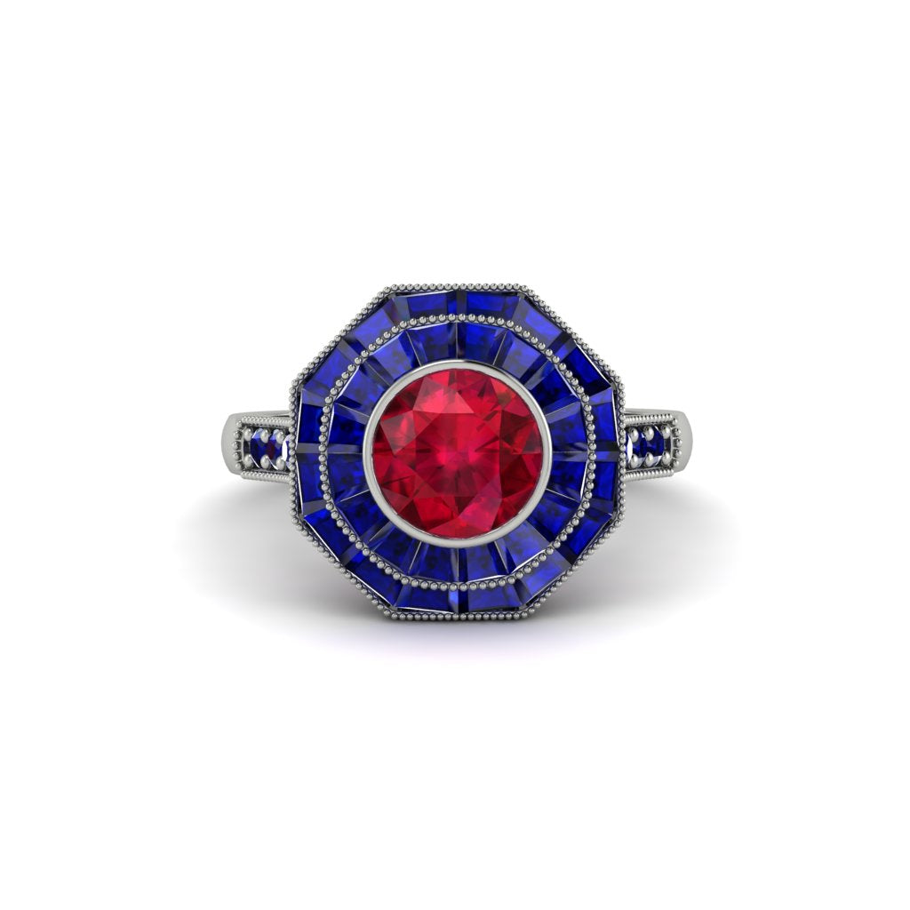 Ruby Radiant Majesty Engagement Ring - Francesca No. 72