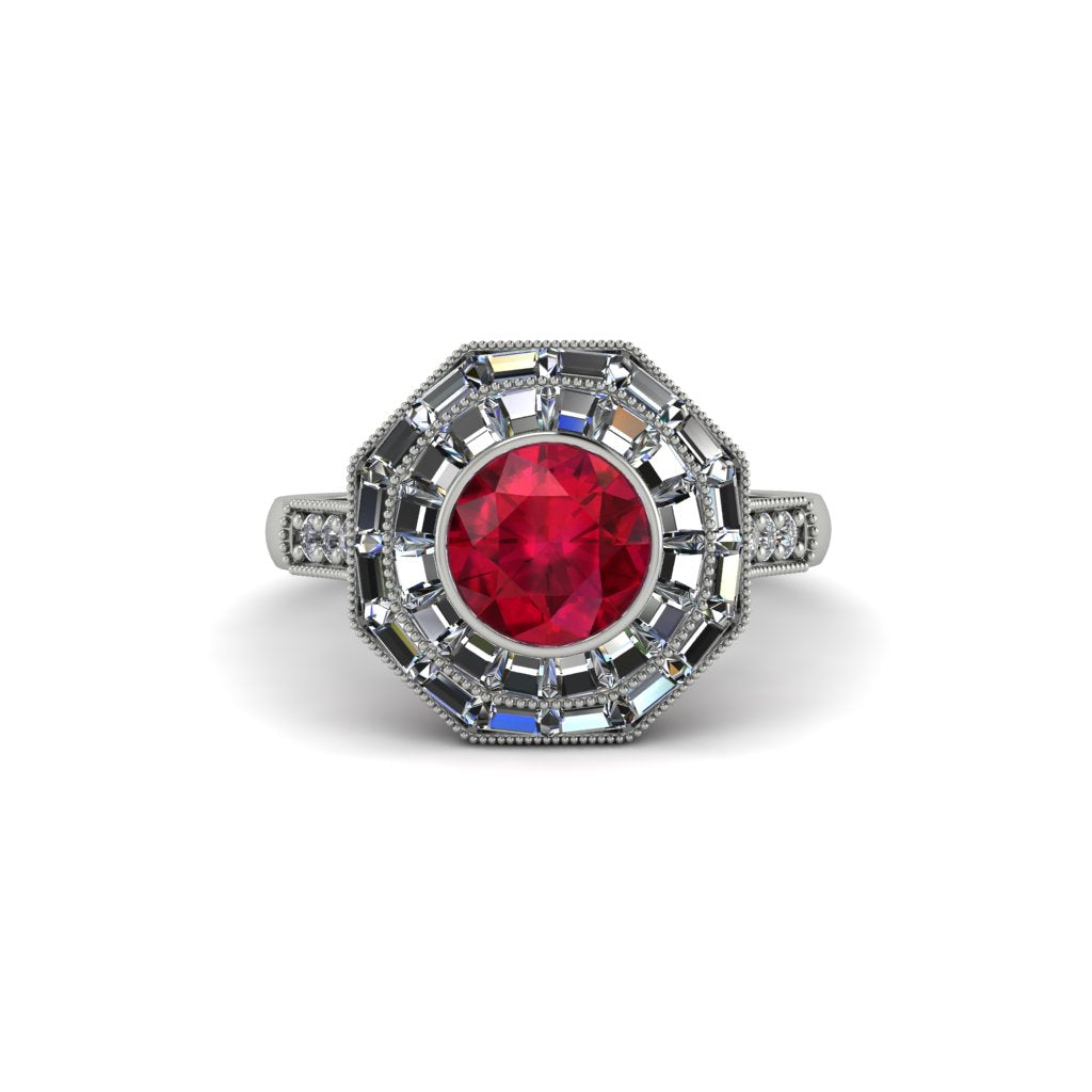 Ruby Radiant Majesty Engagement Ring - Francesca No. 12