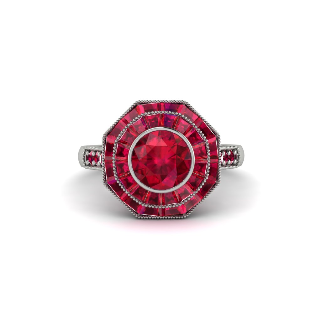 Ruby Radiant Majesty Engagement Ring - Francesca No. 57