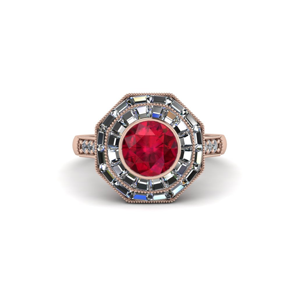 Ruby Radiant Majesty Engagement Ring - Francesca No. 11