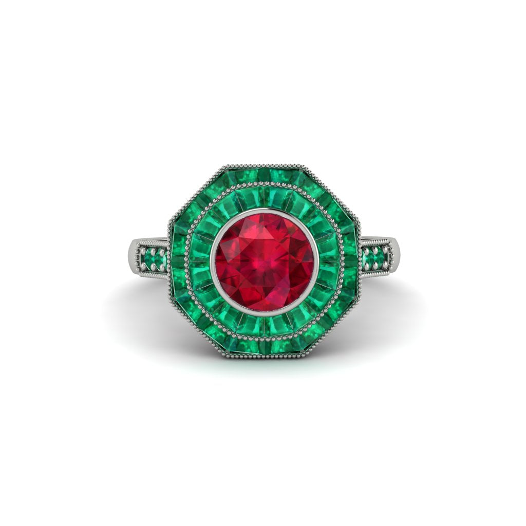 Ruby Radiant Majesty Engagement Ring - Francesca No. 27
