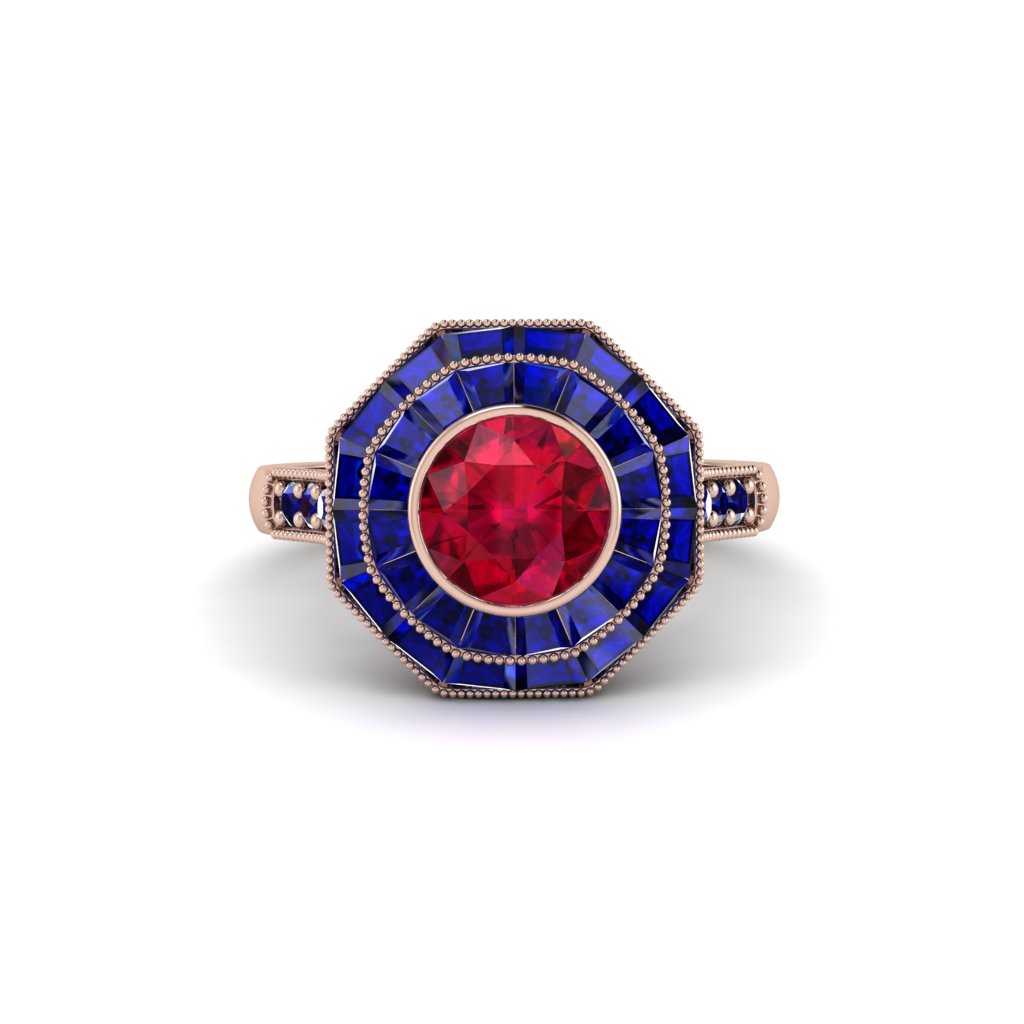 Ruby Radiant Majesty Engagement Ring - Francesca No. 71