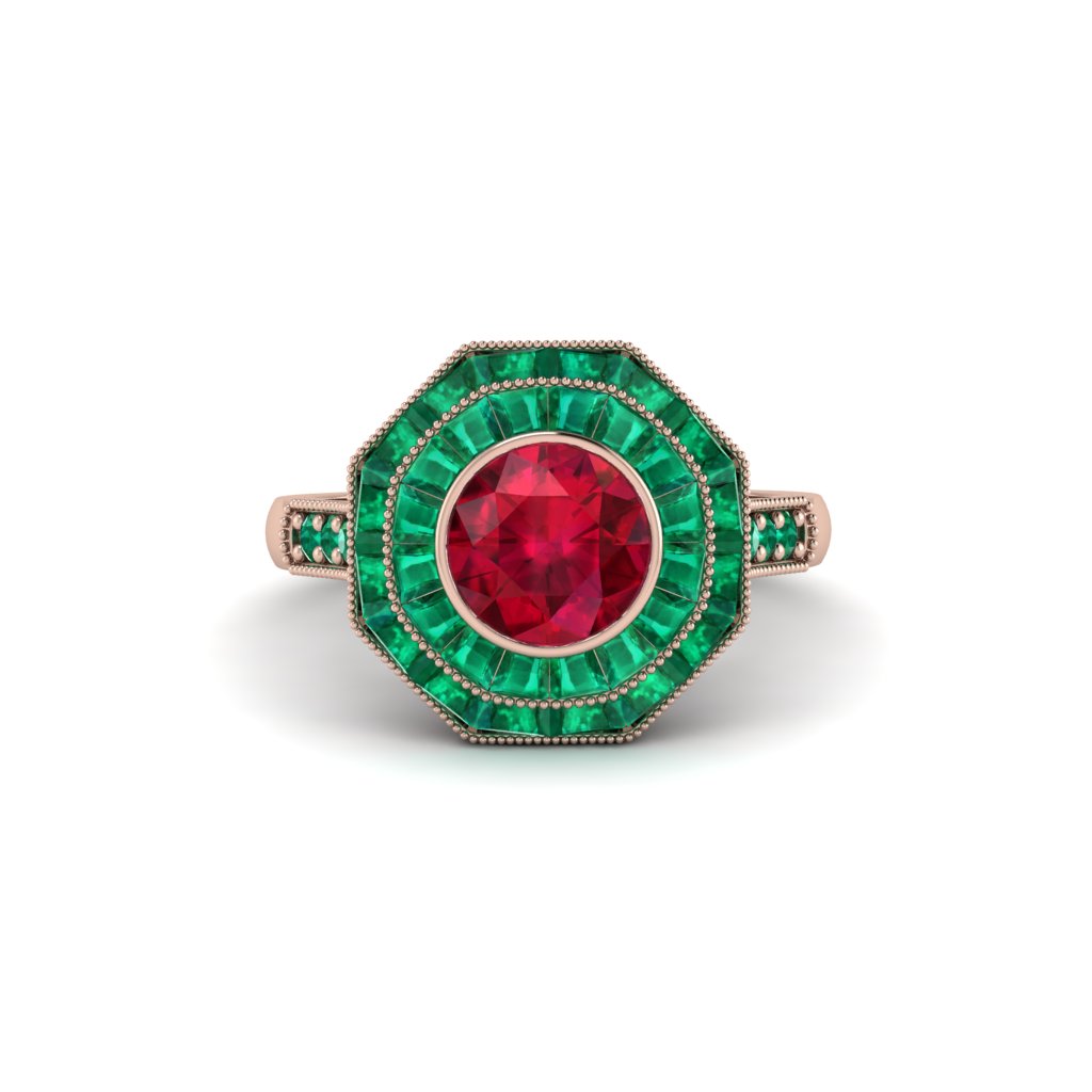 Ruby Radiant Majesty Engagement Ring - Francesca No. 26