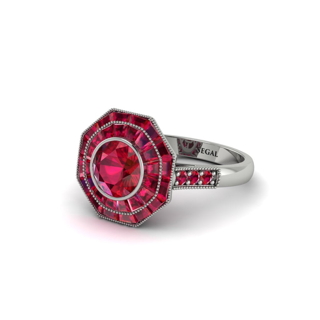 Ruby Radiant Majesty Engagement Ring - Francesca No. 57