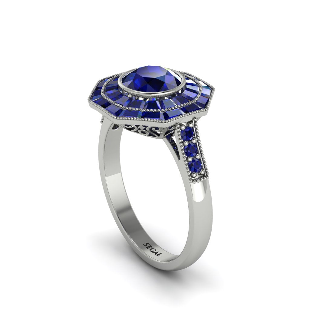 Sapphire Radiant Majesty Engagement Ring - Francesca No. 75