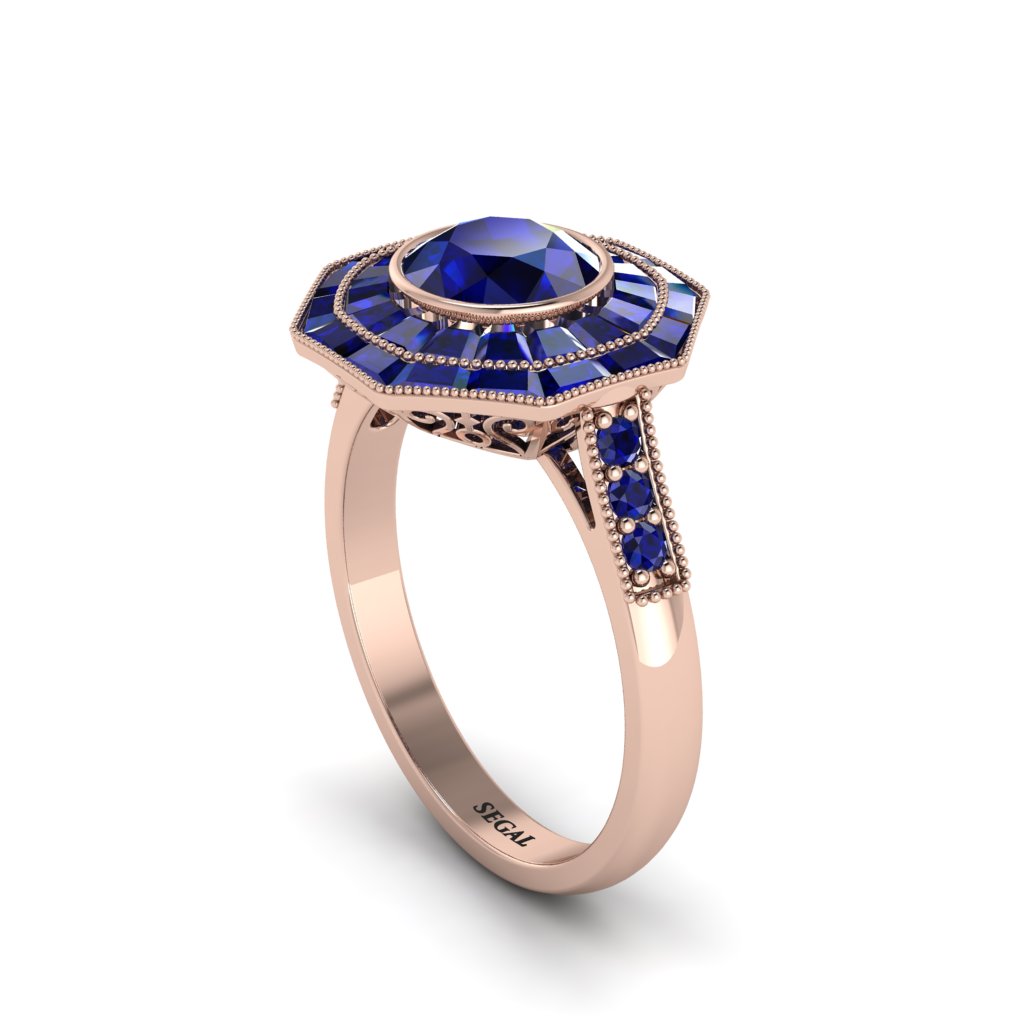 Sapphire Radiant Majesty Engagement Ring - Francesca No. 74