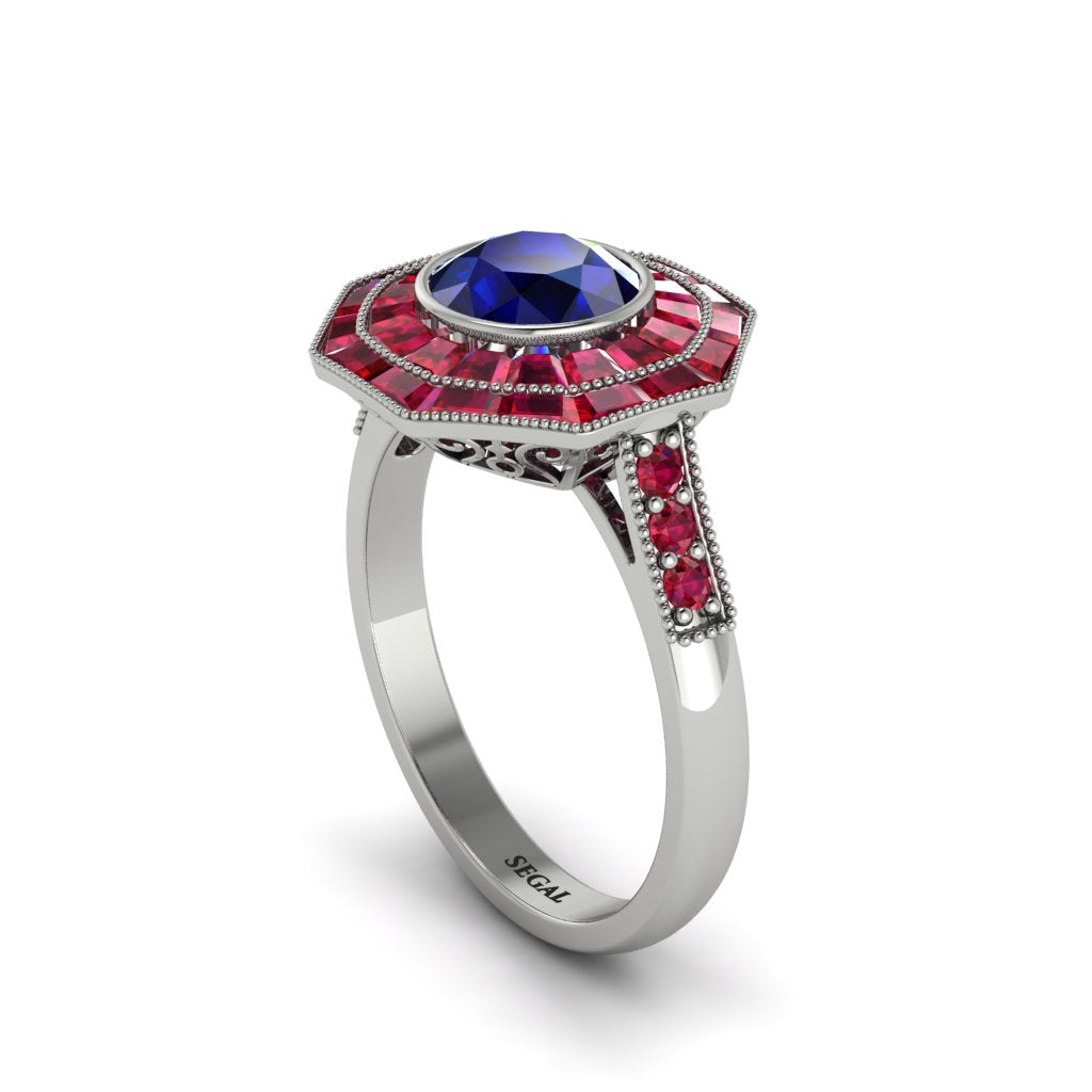 Sapphire Radiant Majesty Engagement Ring - Francesca No. 60