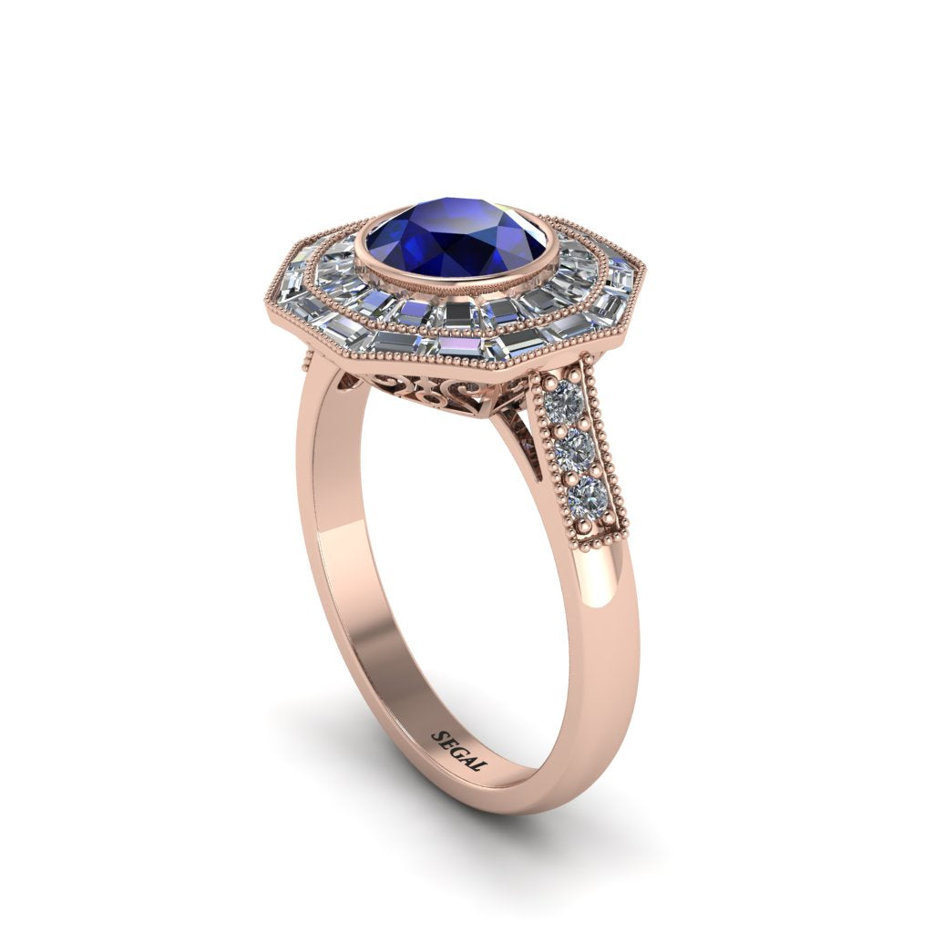 Sapphire Radiant Majesty Engagement Ring - Francesca No. 14