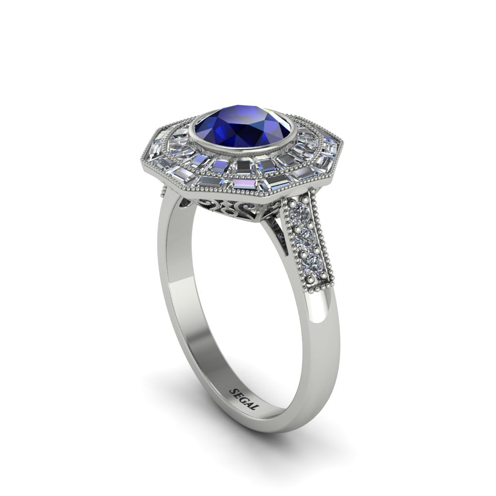 Sapphire Radiant Majesty Engagement Ring - Francesca No. 15