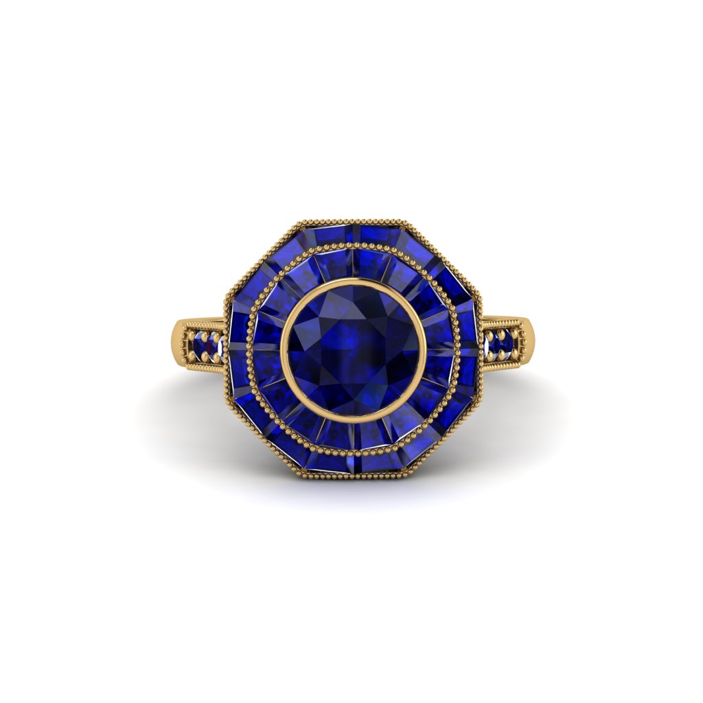 Sapphire Radiant Majesty Engagement Ring - Francesca No. 73