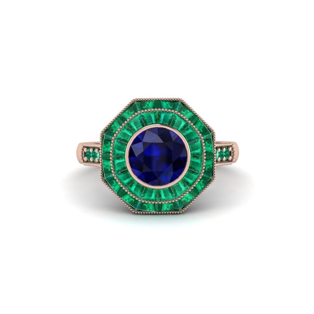 Sapphire Radiant Majesty Engagement Ring - Francesca No. 29