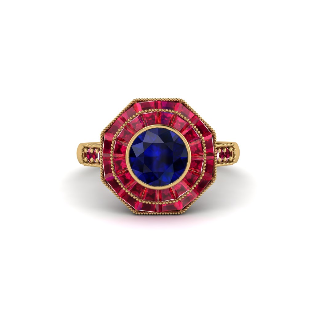 Sapphire Radiant Majesty Engagement Ring - Francesca No. 58
