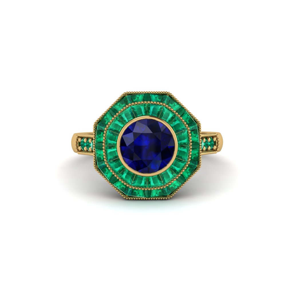 Sapphire Radiant Majesty Engagement Ring - Francesca No. 28
