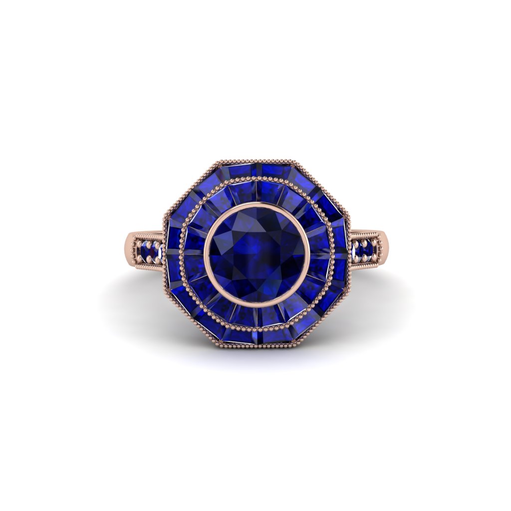 Sapphire Radiant Majesty Engagement Ring - Francesca No. 74