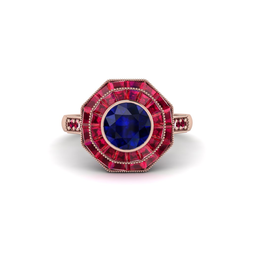 Sapphire Radiant Majesty Engagement Ring - Francesca No. 59