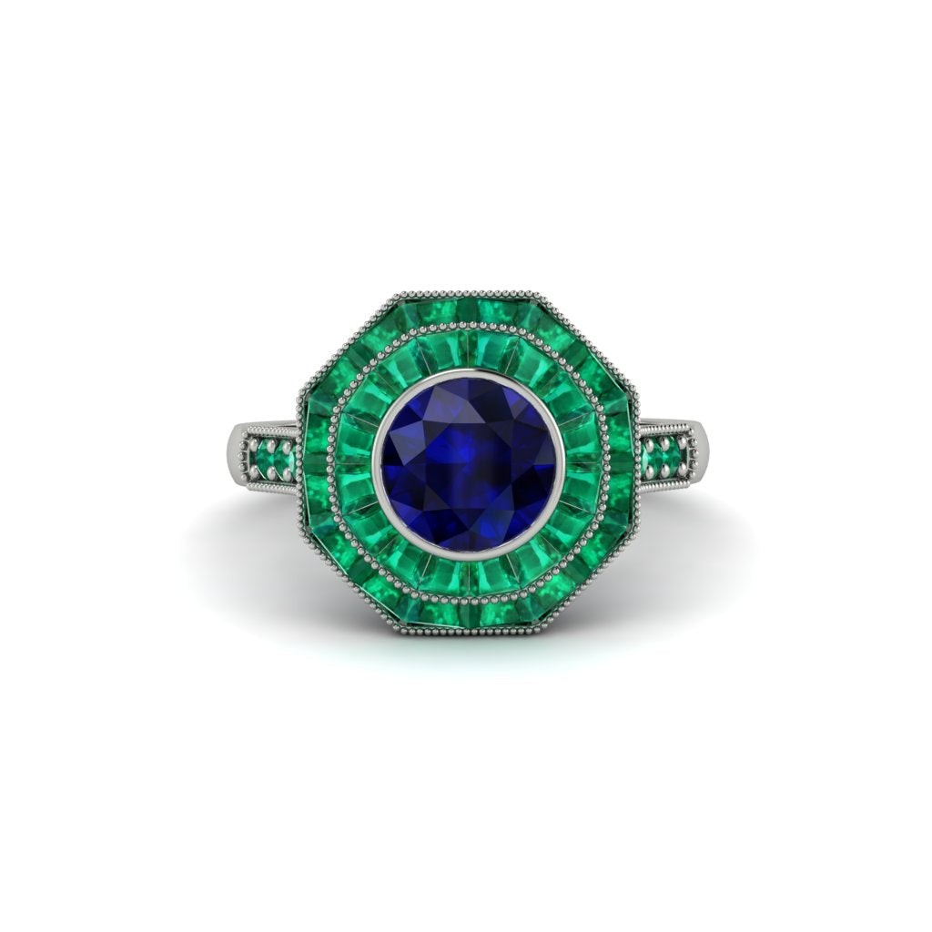 Sapphire Radiant Majesty Engagement Ring - Francesca No. 30