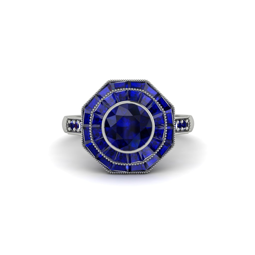 Sapphire Radiant Majesty Engagement Ring - Francesca No. 75