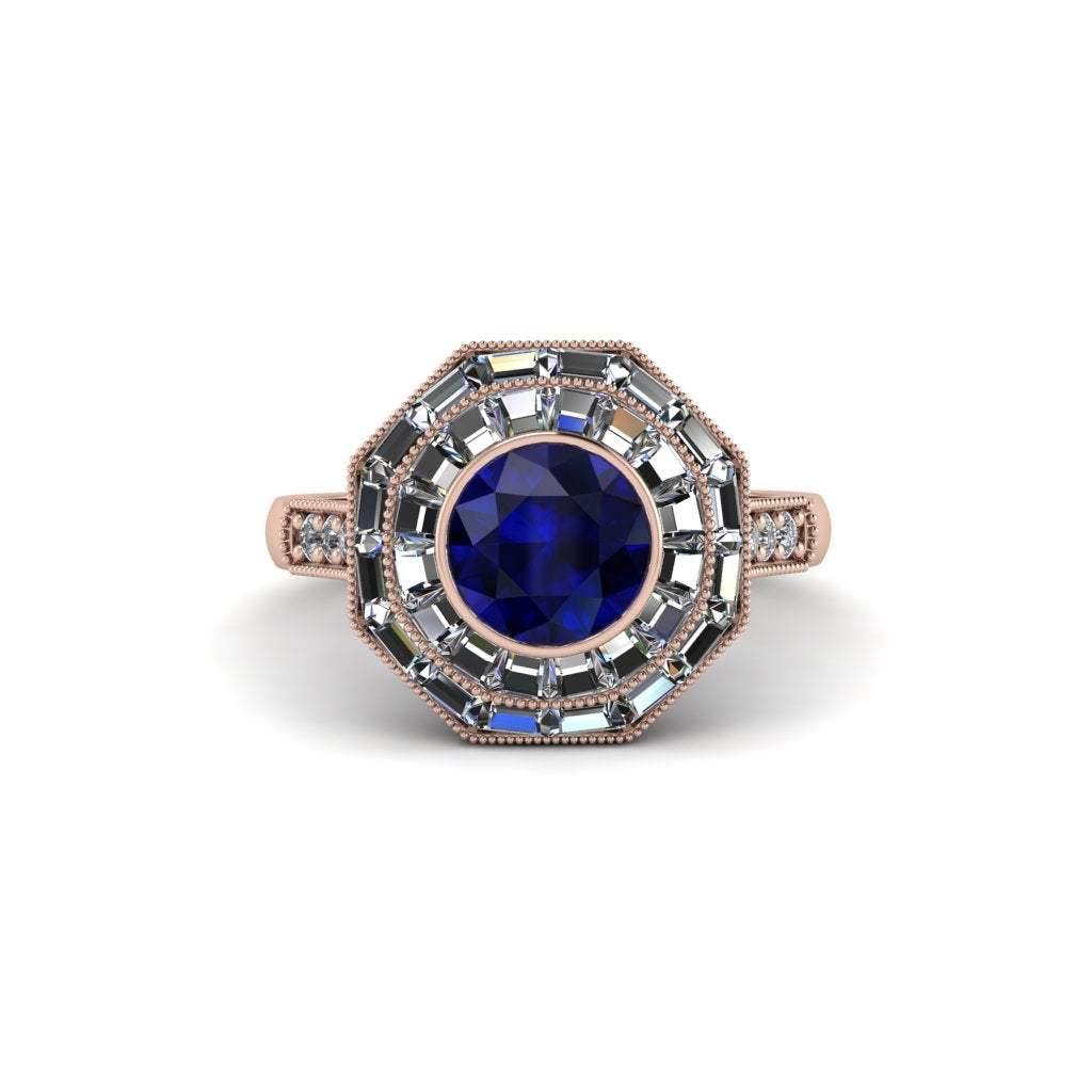 Sapphire Radiant Majesty Engagement Ring - Francesca No. 14