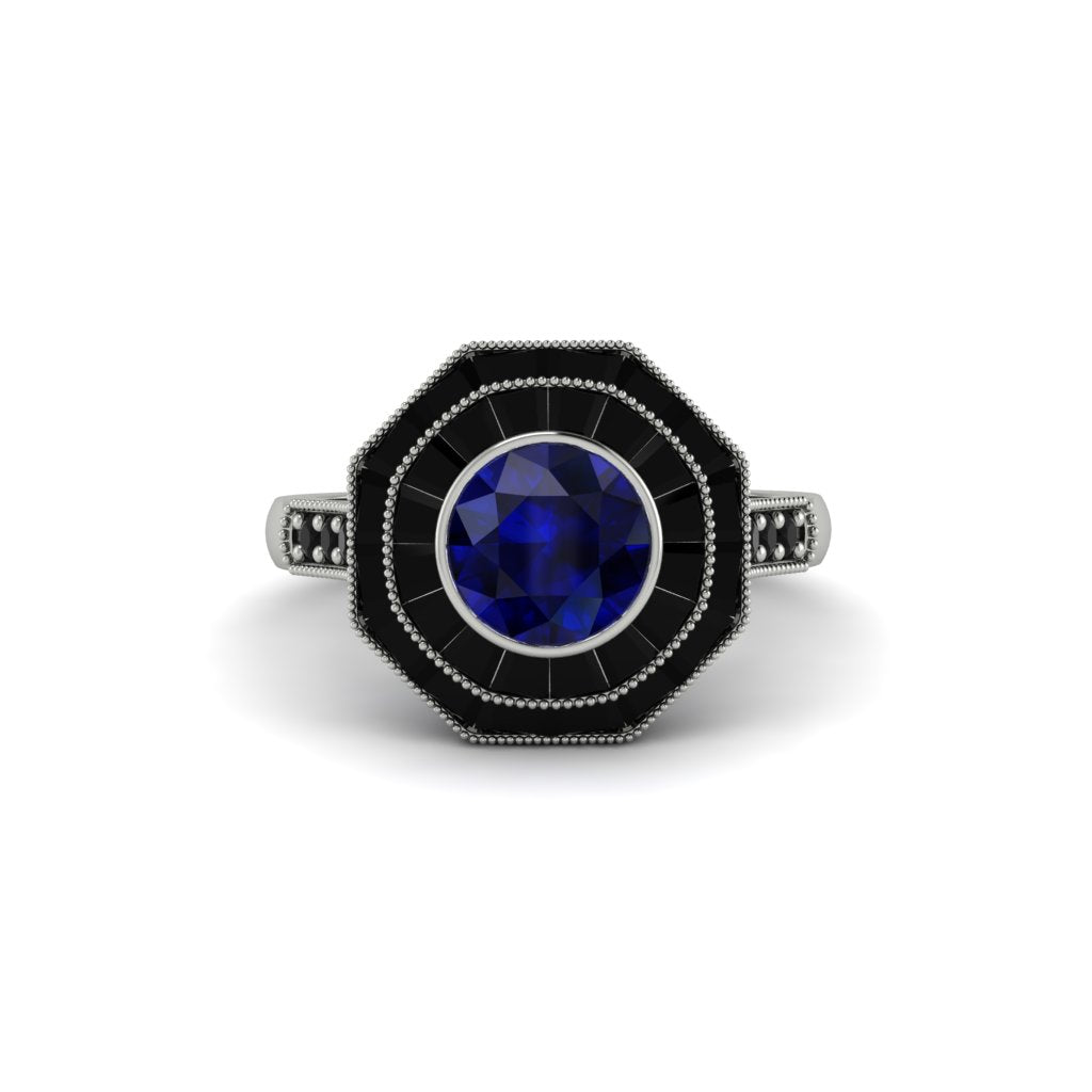 Sapphire Radiant Majesty Engagement Ring - Francesca No. 45
