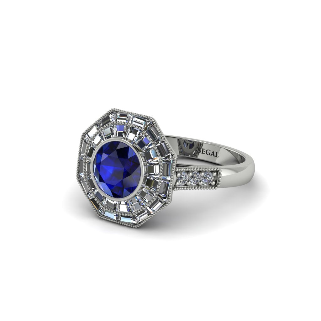Sapphire Radiant Majesty Engagement Ring - Francesca No. 15