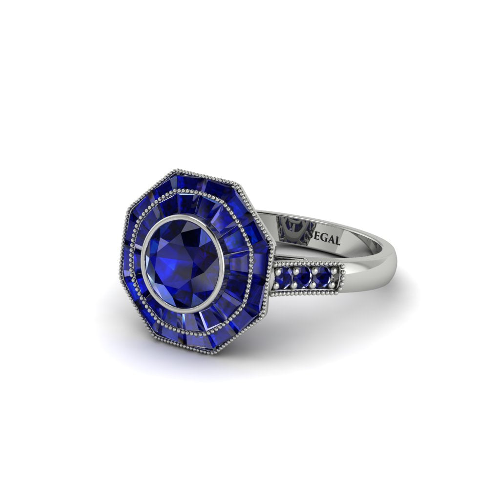 Sapphire Radiant Majesty Engagement Ring - Francesca No. 75