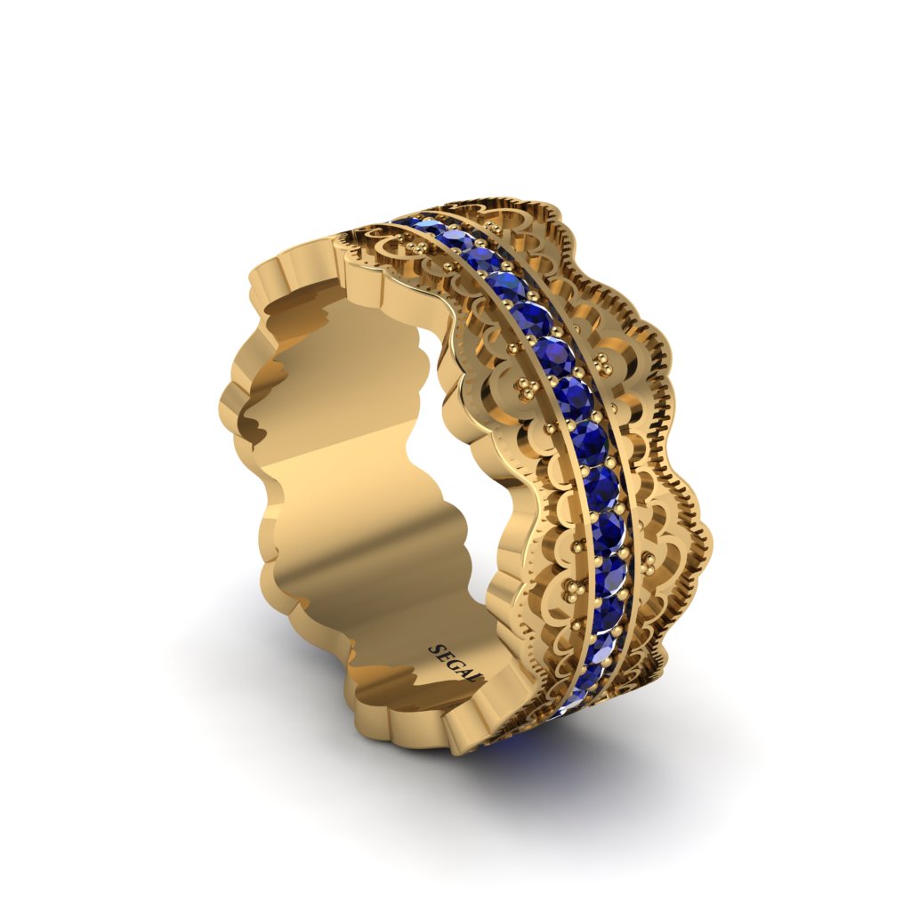Sapphire Regal Eternity Openwork Wedding Ring - Dayana No. 13