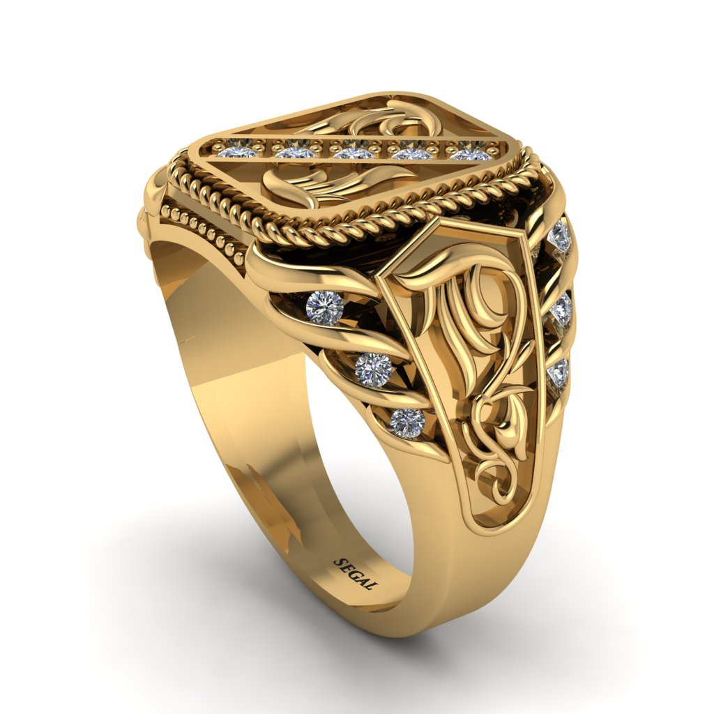 Diamond Regal Filigree Men's Ring - Hollis No. 1
