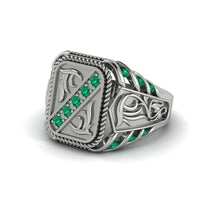 Emerald Regal Filigree Men's Ring - Hollis No. 6 image 1