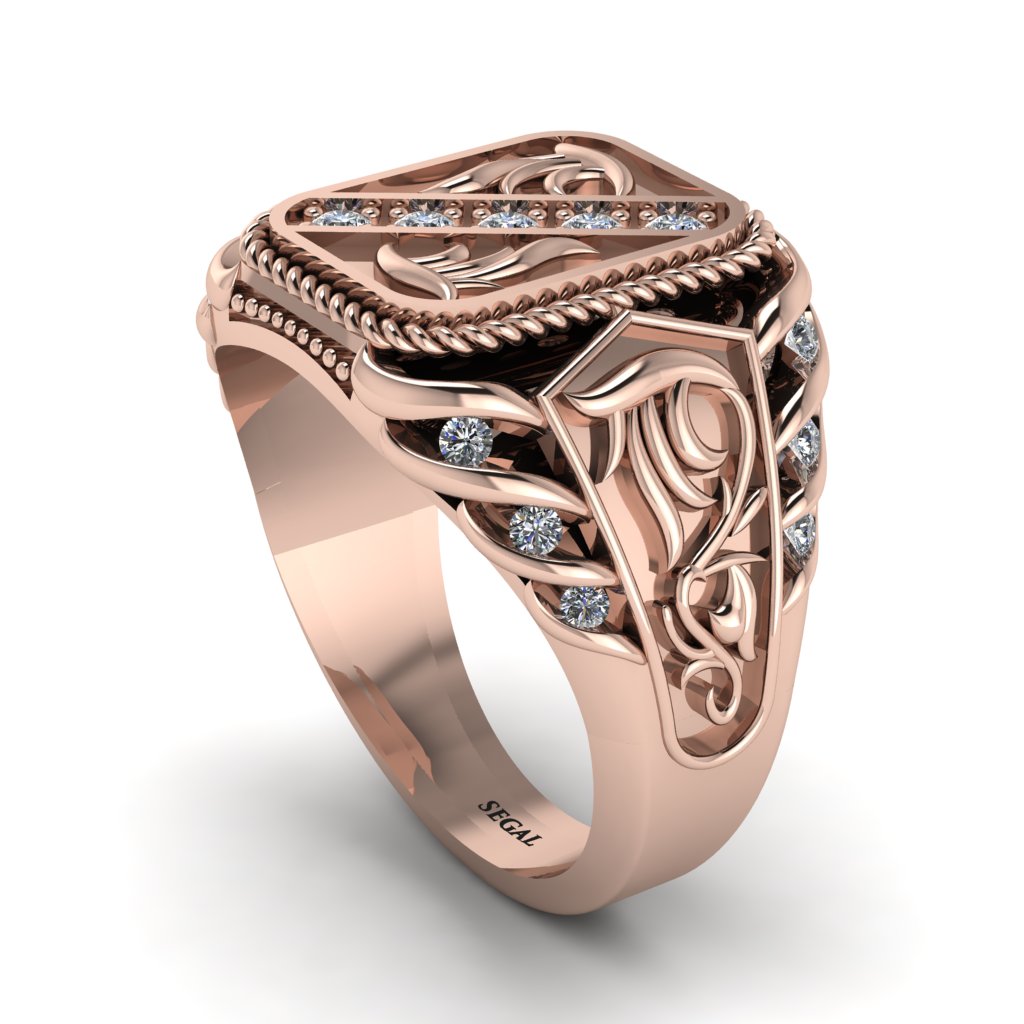 Diamond Regal Filigree Men's Ring - Hollis No. 2