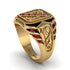 Ruby Regal Filigree Men's Ring - Hollis No. 10