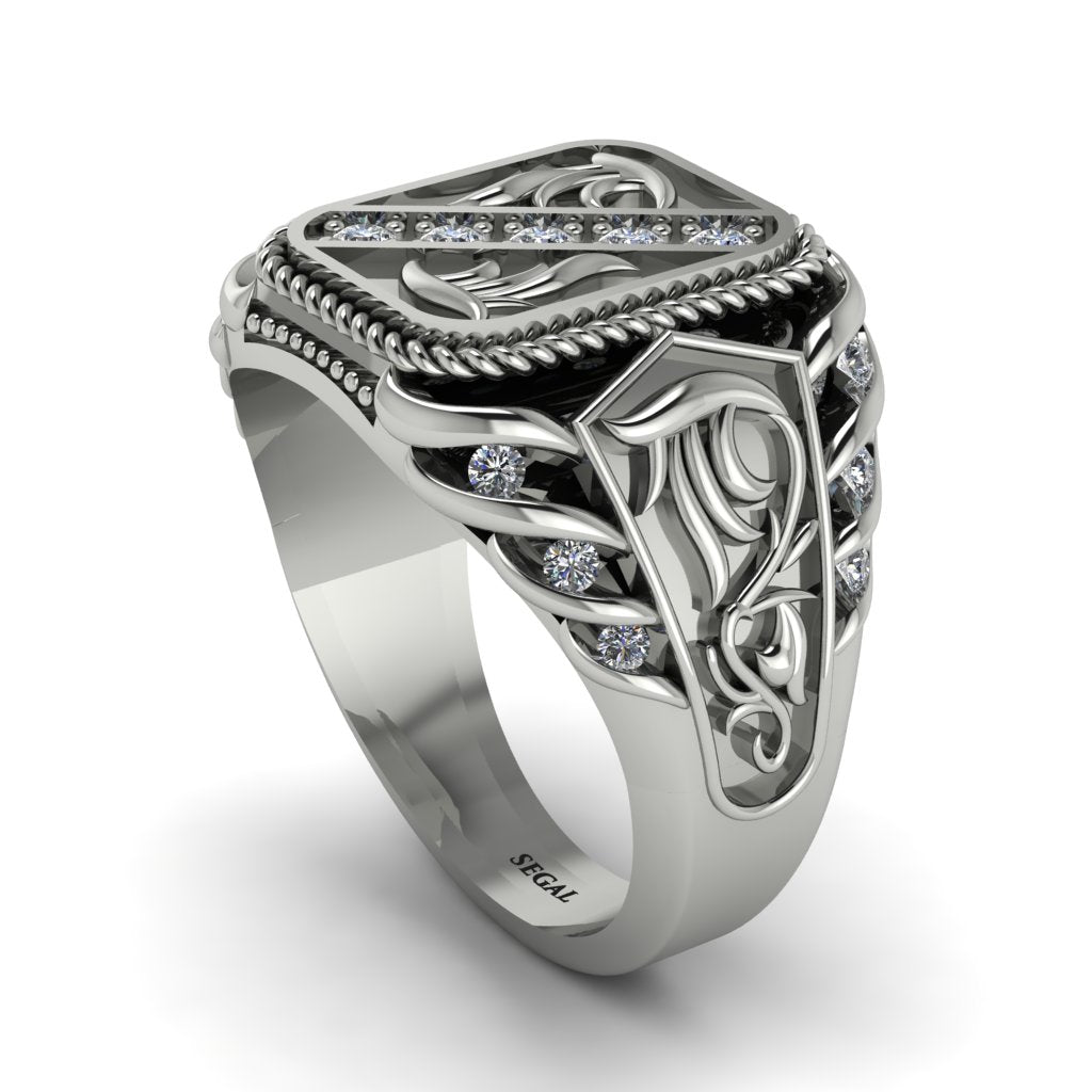 Diamond Regal Filigree Men's Ring - Hollis No. 3