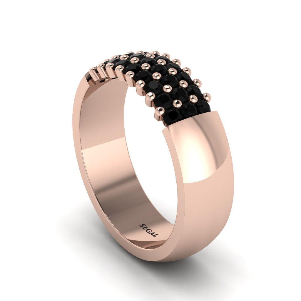 Black Diamond Regal Harmony Wedding Band - Marlowe No. 8