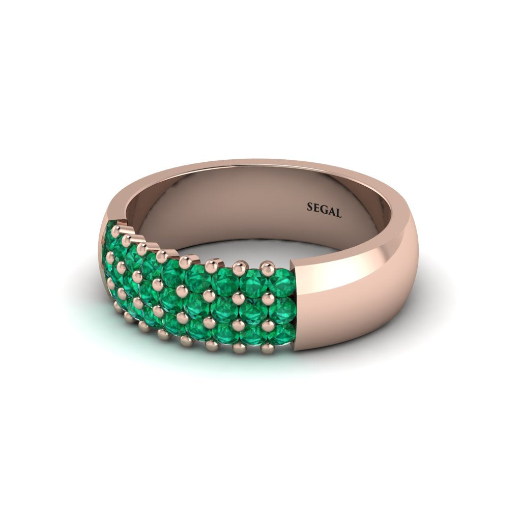 Emerald Regal Harmony Wedding Band - Marlowe No. 5
