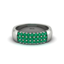 Emerald Regal Harmony Wedding Band - Marlowe No. 6 image 1