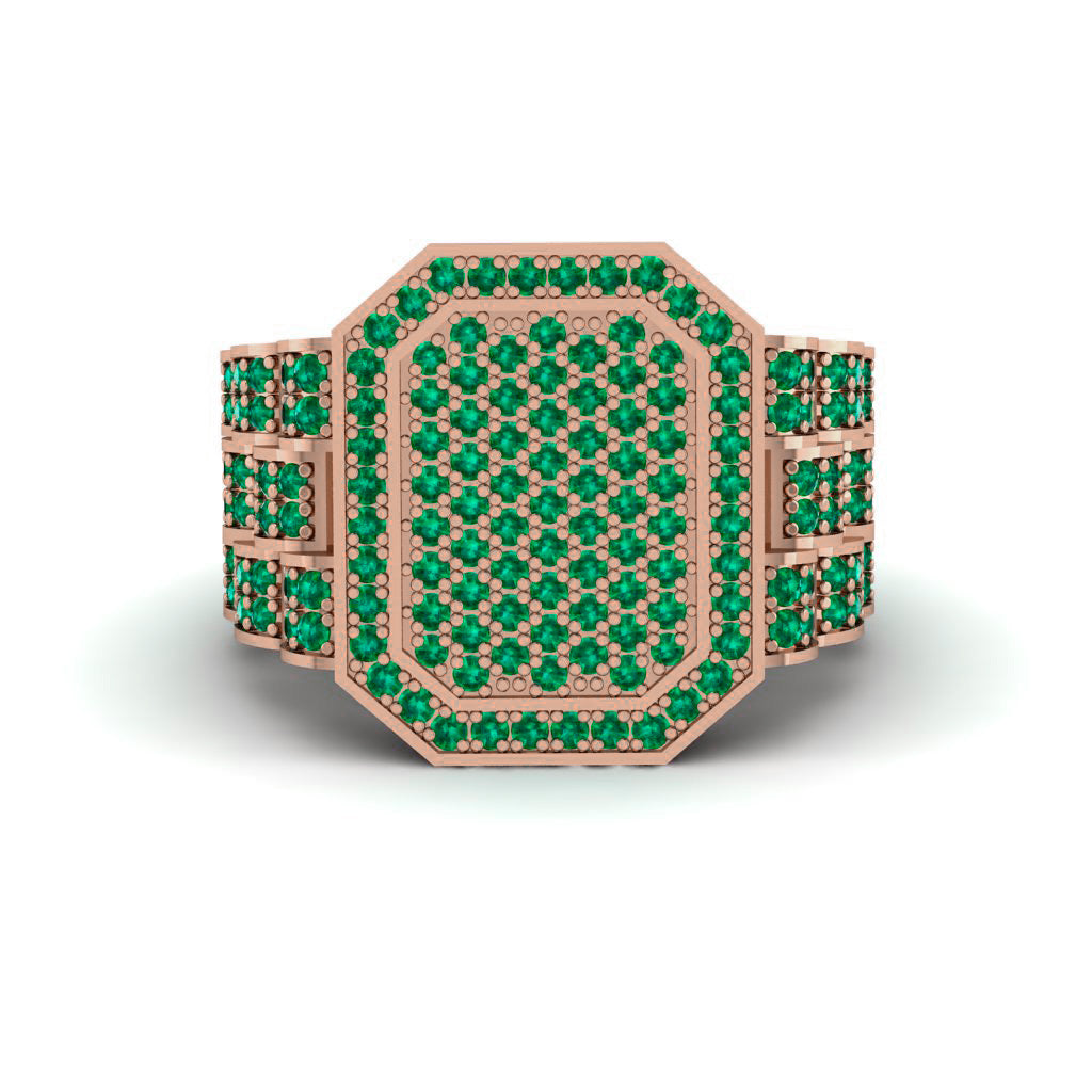 Emerald Regal Majesty Gold Men's Ring - Devin No. 5