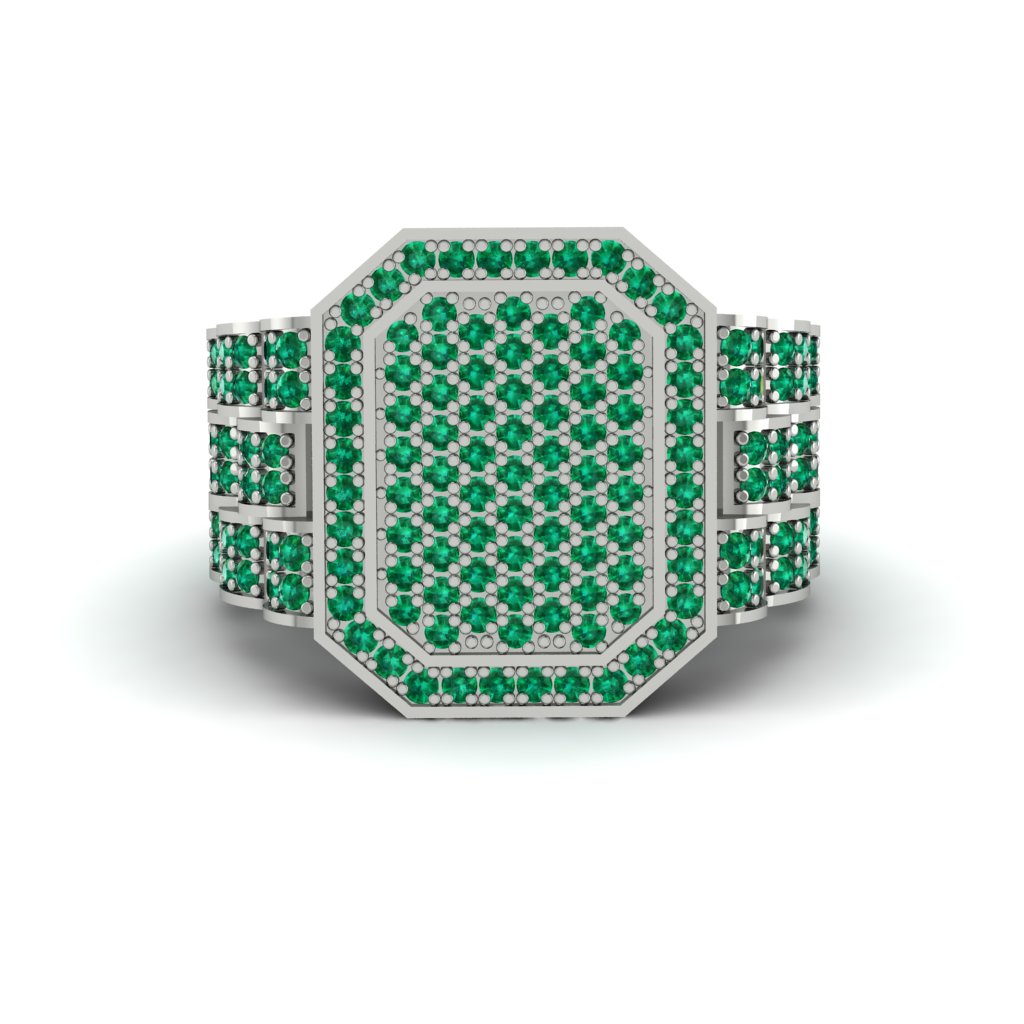 Emerald Regal Majesty Gold Men's Ring - Devin No. 6