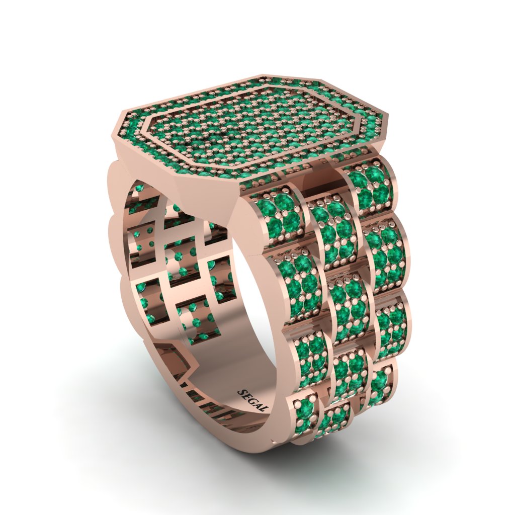 Emerald Regal Majesty Gold Men's Ring - Devin No. 5