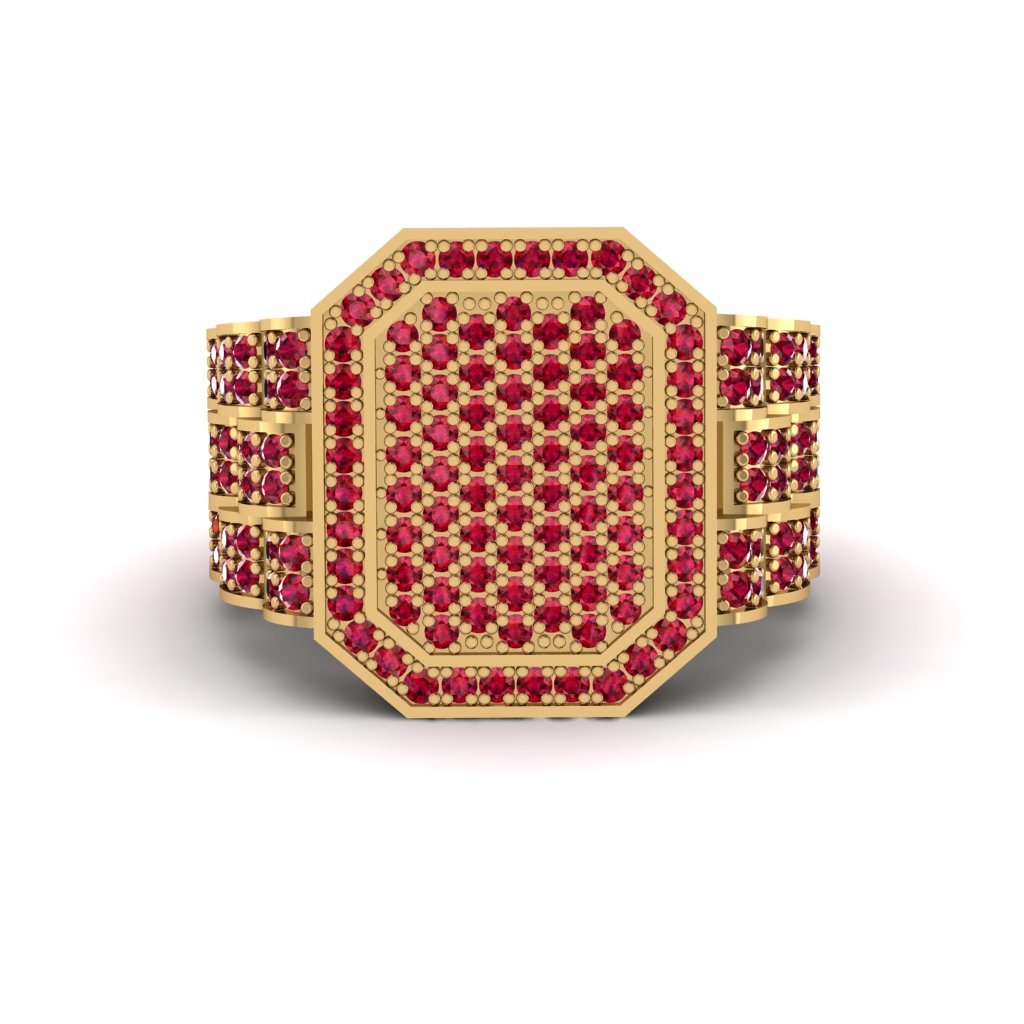 Ruby Regal Majesty Gold Men's Ring - Devin No. 10